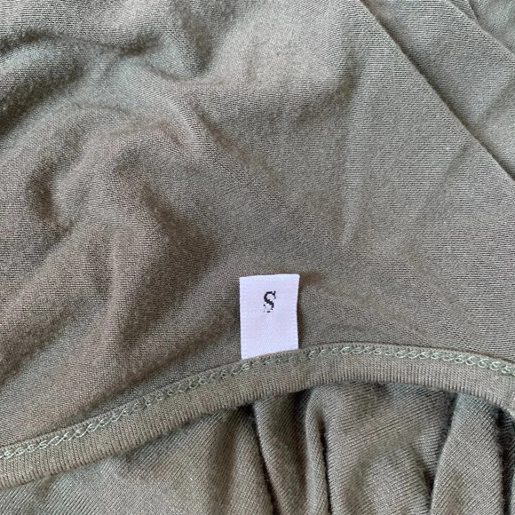 Women's Army Green Casual Loose Maxi Dress V-Neck Short Sleeve Pockets Size S - Picture 8 of 10